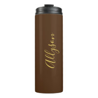 Personalize Name Gold Script Vertical, Chocolate