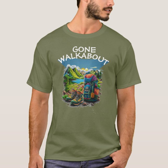 Personalize Name Gone Walkabout Adventure Camping T-Shirt (Front)
