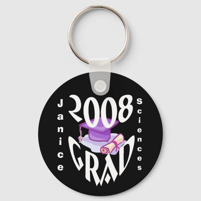 Personalize Name Graduation 2008 Keychain (Front)