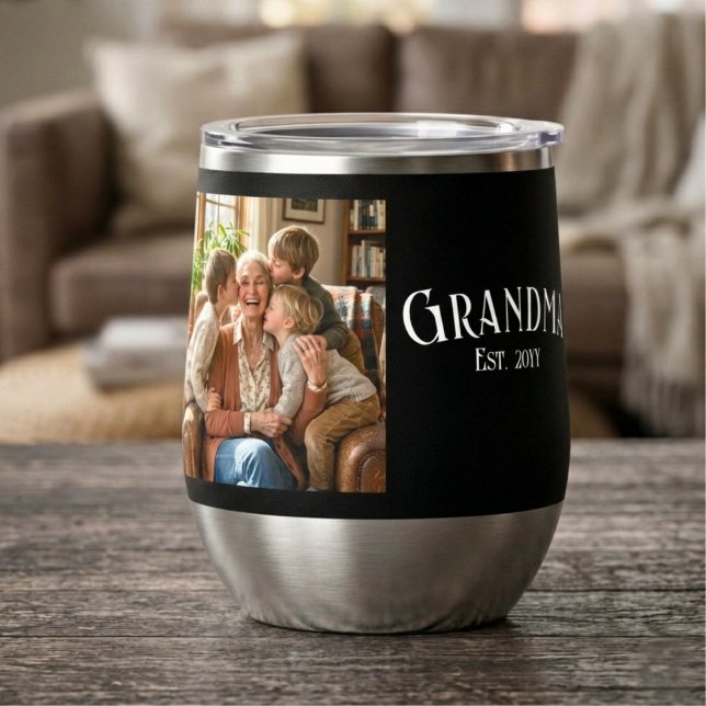 Personalize Name Grandma Established Year Photo (Creator Uploaded)