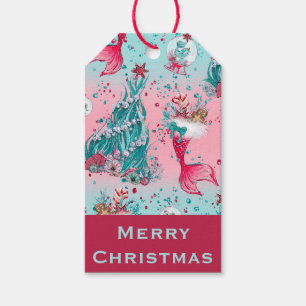 Personalize Name & Greeting Mermaid and Friends Gift Tags
