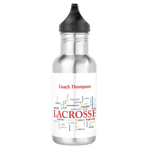Personalize Name Lacrosse Coach Thanks Words 532 Ml Water Bottle