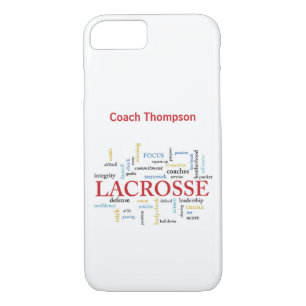 Personalize Name Lacrosse Coach Thanks Words Case-Mate iPhone Case