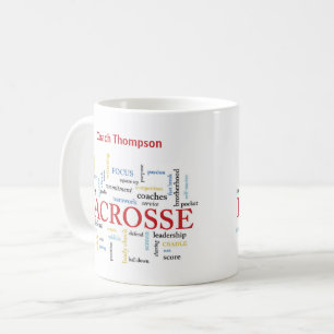 Personalize Name Lacrosse Coach Thanks Words Coffee Mug
