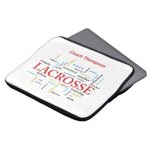 Personalize Name Lacrosse Coach Thanks Words Laptop Sleeve