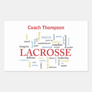 Personalize Name Lacrosse Coach Thanks Words Sticker