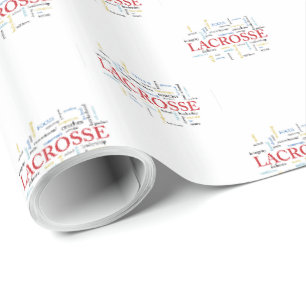 Personalize Name Lacrosse Coach Thanks Words Wrapping Paper