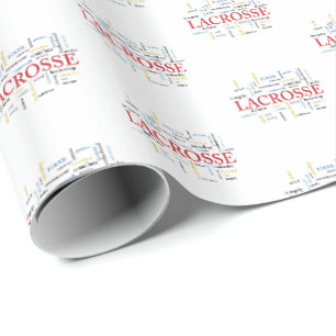 Personalize Name Lacrosse Coach Thanks Words Wrapping Paper