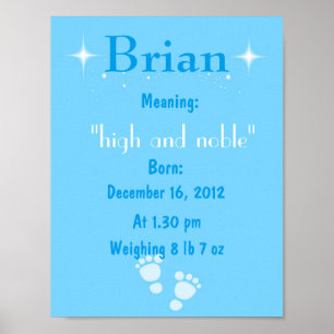 Personalize Name meaning keepsake nursery room Poster