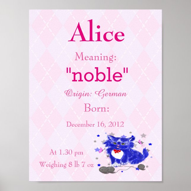 Personalize Name meaning keepsake nursery room Poster (Front)
