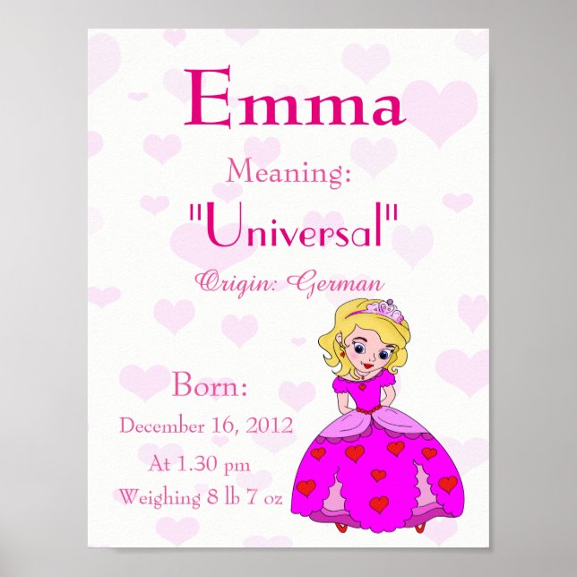 Personalize Name meaning keepsake nursery room Poster (Front)
