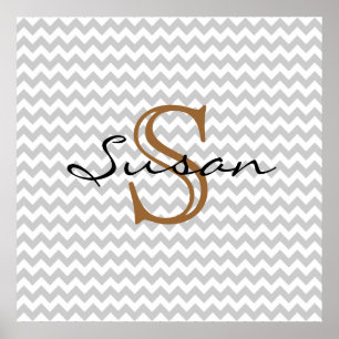 personalize name on chevron pattern poster