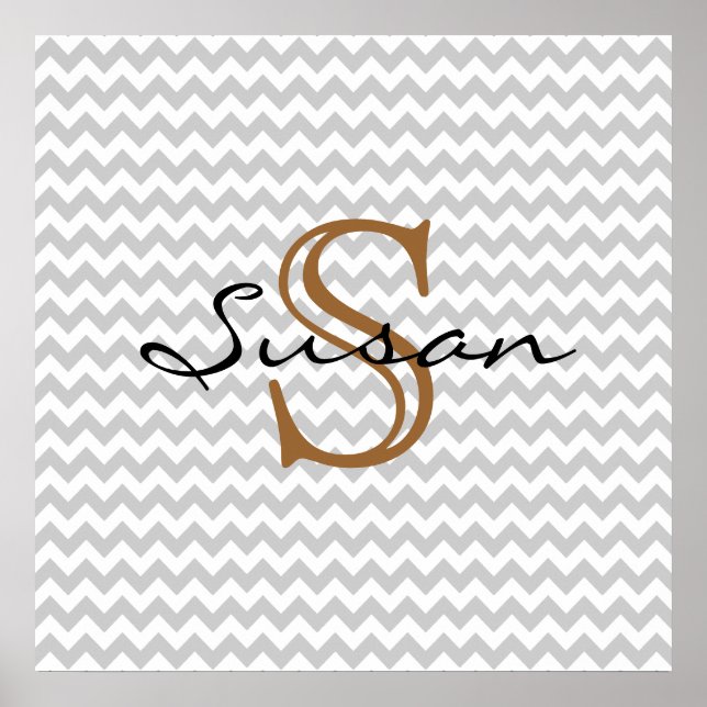 personalize name on chevron pattern poster (Front)