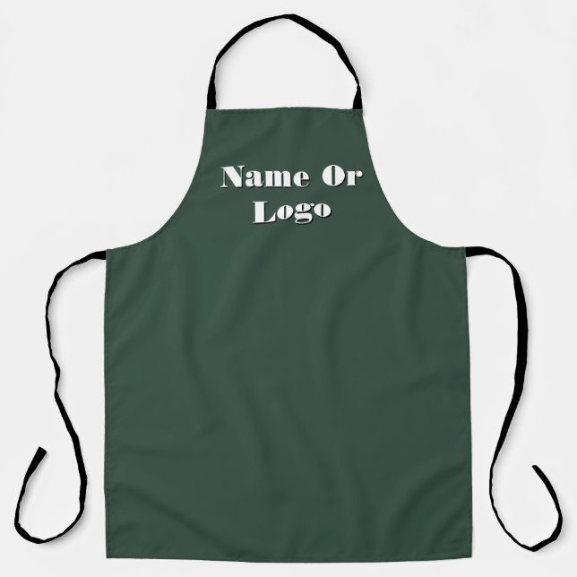Personalize Name Or Logo Dk Green  Apron (Front)