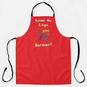 Personalize Name Or Logo Dog Kennel Red    Apron