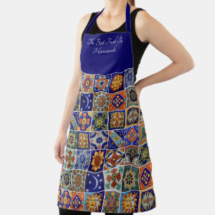 Personalize Name or Text Southwest Talavera Tile Apron