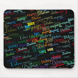 personalize name pattern colourful mouse pad