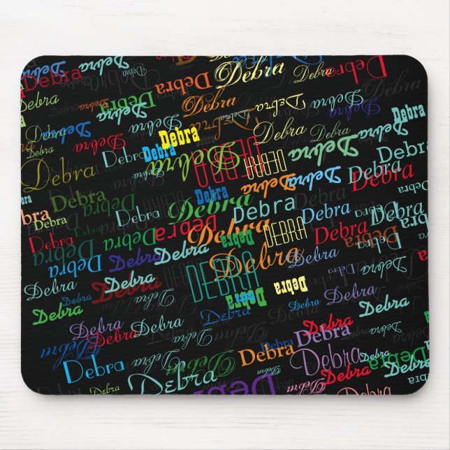 personalize name pattern colourful mouse pad (Front)