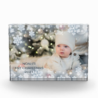 Personalize Name & Photo Baby's First Christmas 8