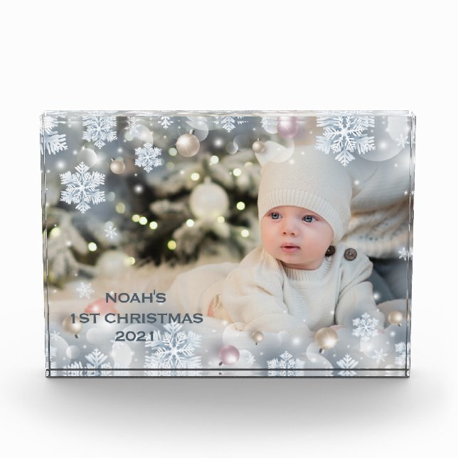 Personalize Name & Photo Baby's First Christmas 8  (Front)