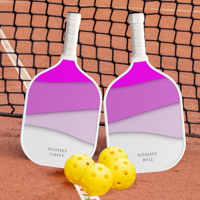 Personalize Name Pink Waves  Pickleball Paddle (Creator Uploaded)