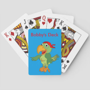 Personalize Name Pirate Bird Custom Kids Card Game