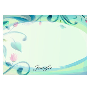 Personalize Name Pretty Green Floral Cute Post-it Notes