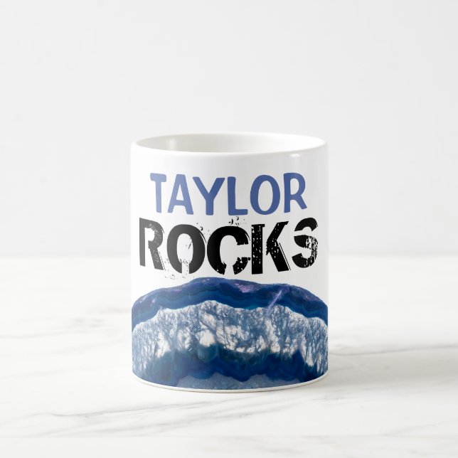 *~* Personalize NAME ROCKS Crystal Geode Agate Coffee Mug (Center)