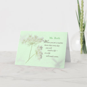 Personalize Name Teacher Appreciation Day Thanks Thank You Card