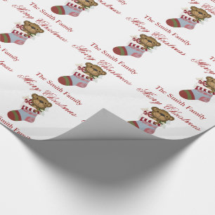 Personalize Name Teddy Bear Stocking Paper