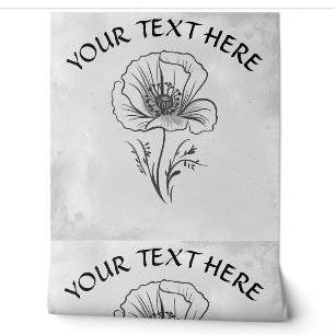 Personalize Name Text Simple Poppy Flower Wallpaper