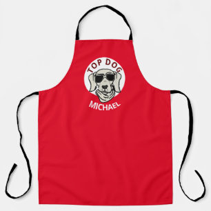 Personalize Name Top Dog Funny Chef Apron #dad
