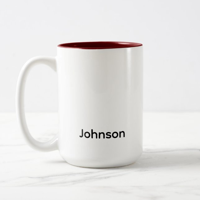 Personalize Name Two-Tone Coffee Mug (Left)