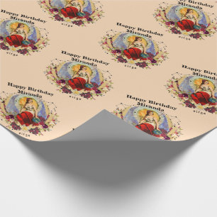 Personalize Name Virgo Custom Birthday Wrapping Paper