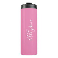 Personalize Name White Script Vertical, Pink
