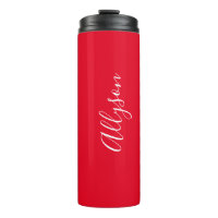 Personalize Name White Script Vertical, Red