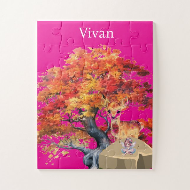 Personalize named Deer Jigsaw Puzzle (Vertical)