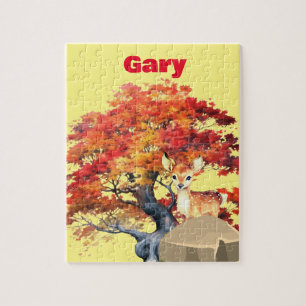 Personalize named Deer Jigsaw Puzzle