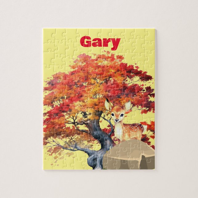 Personalize named Deer Jigsaw Puzzle (Vertical)