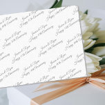 Personalize Names, Anniversary Year, Grey Script Tissue Paper<br><div class="desc">Personalize Names,  Anniversary Year and Message in Grey Script text; perfect for stuffing a gift bag. Also great for decoupage,  scrap booking,  junk journals,  invitations,  or any of your creative projects too.</div>