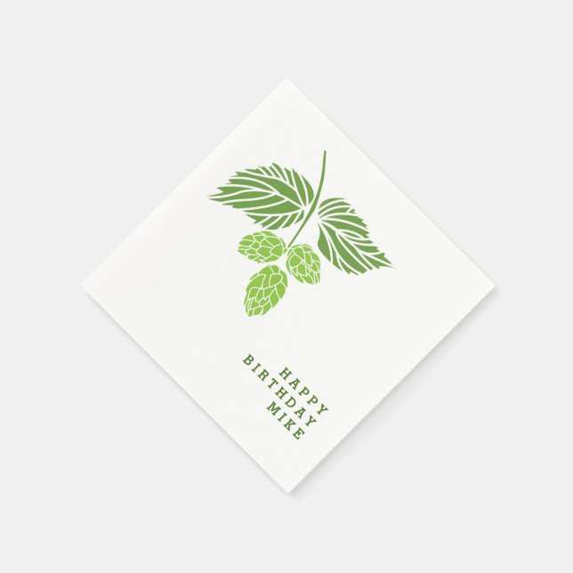 Personalize napkins with hop illustration, beer (Corner)