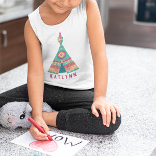 Personalize Native American Pink and Blue Girls  Baby T-Shirt