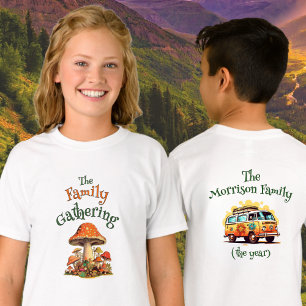 Personalize Nature Boy Girl Retro Family Reunion T-Shirt