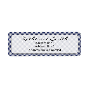 Personalize: Navy Blue Gingham Check Pattern