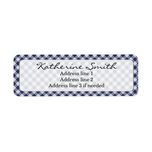 Personalize: Navy Blue Gingham Check Pattern (Front)