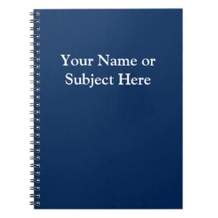 Personalize Navy Blue White School Business  Notebook