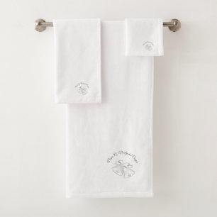 Personalize Newlyweds Wedding Bells  Bath Towel Set