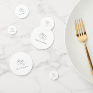 Personalize Newlyweds Wedding Bells White   Confetti