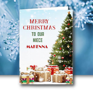 Personalize Niece Merry Christmas Card