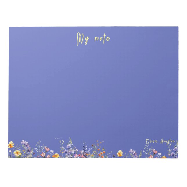 Personalize Notepad | Wildflowers Notepad (Front)
